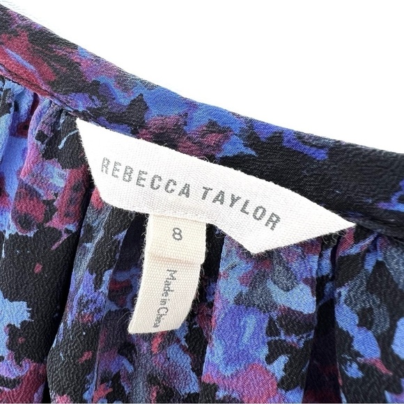 Rebecca Taylor Silk Dress Bouquet Rhapsody Size 8 Floral Long-Sleeve EUC - Picture 4 of 8